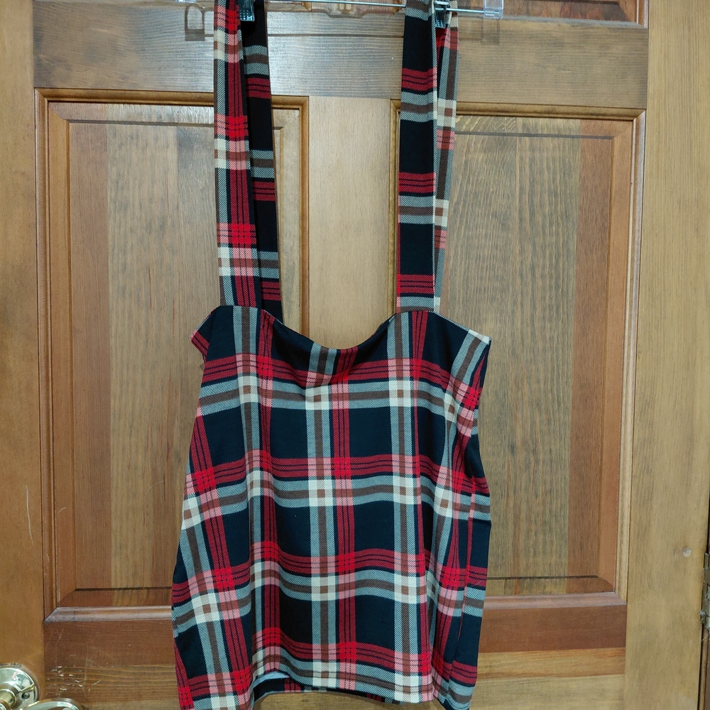 Plaid Women's Top - Red and Black